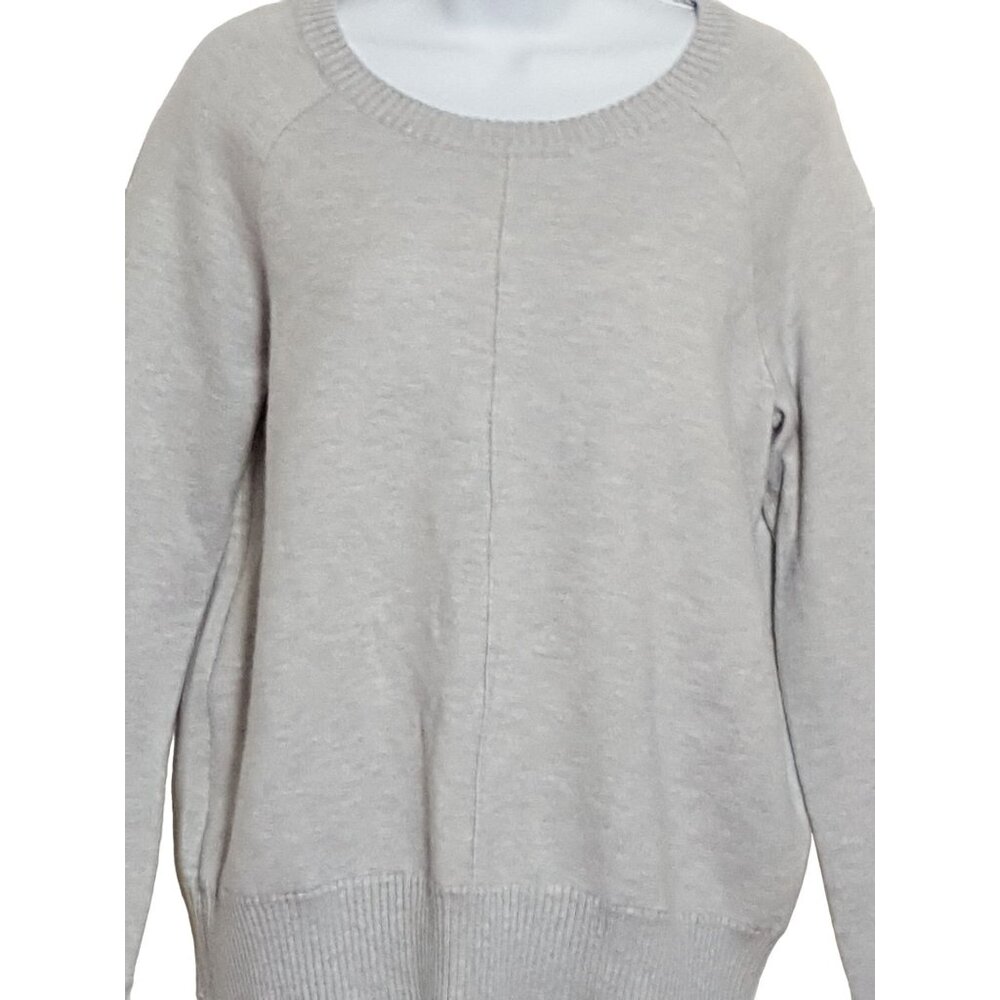 Max & Mia Sweater Womens S Gray Raglan‎ Sleeve Center Seam Crew Neck
